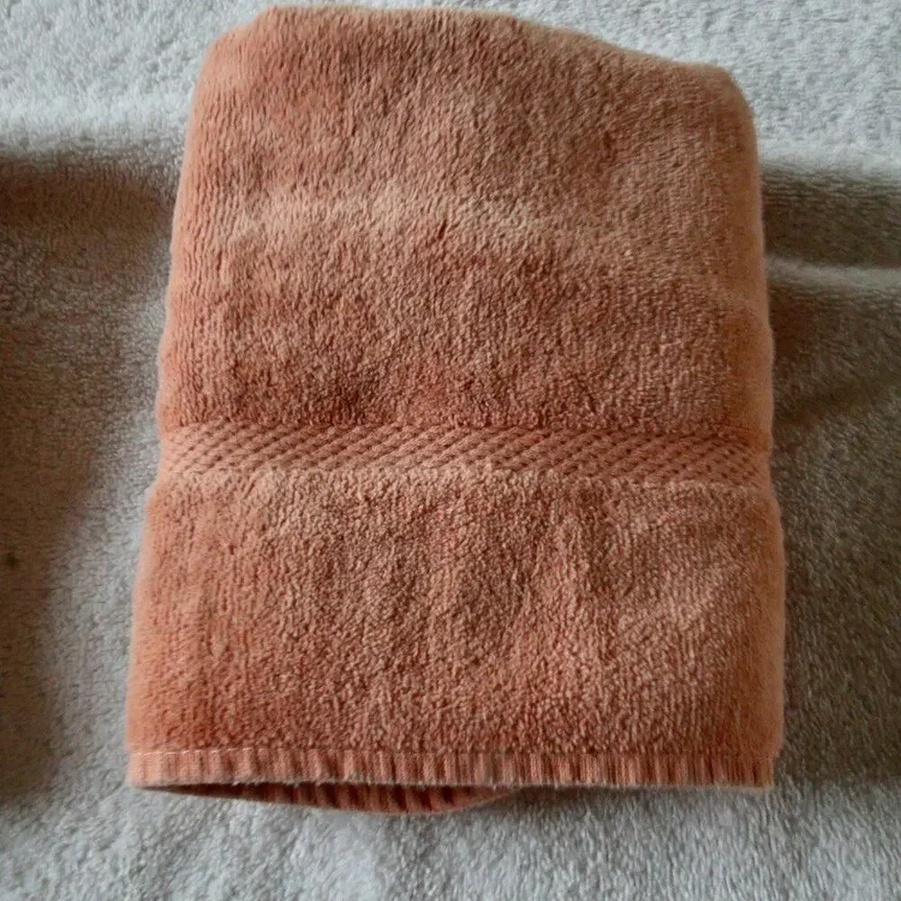 Royal Velvet Velur by Fieldcrest Peach Bath Hand Towel Set Combed Cotton Face
